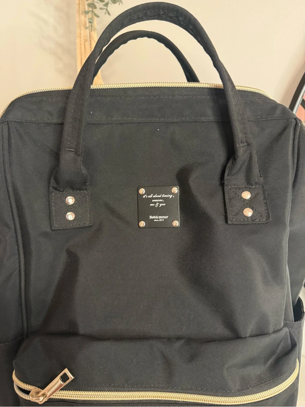 Black Diaper Bag Backpack